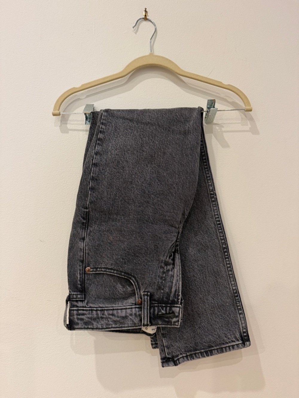 Abercrombie & Fitch Washed Black 90s Straight Mid-Rise Jeans